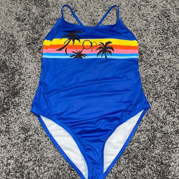 New OP Ocean Pacific 1-Piece Bathing Suit 80’s Retro Look!! Large - Picture 1 of 10